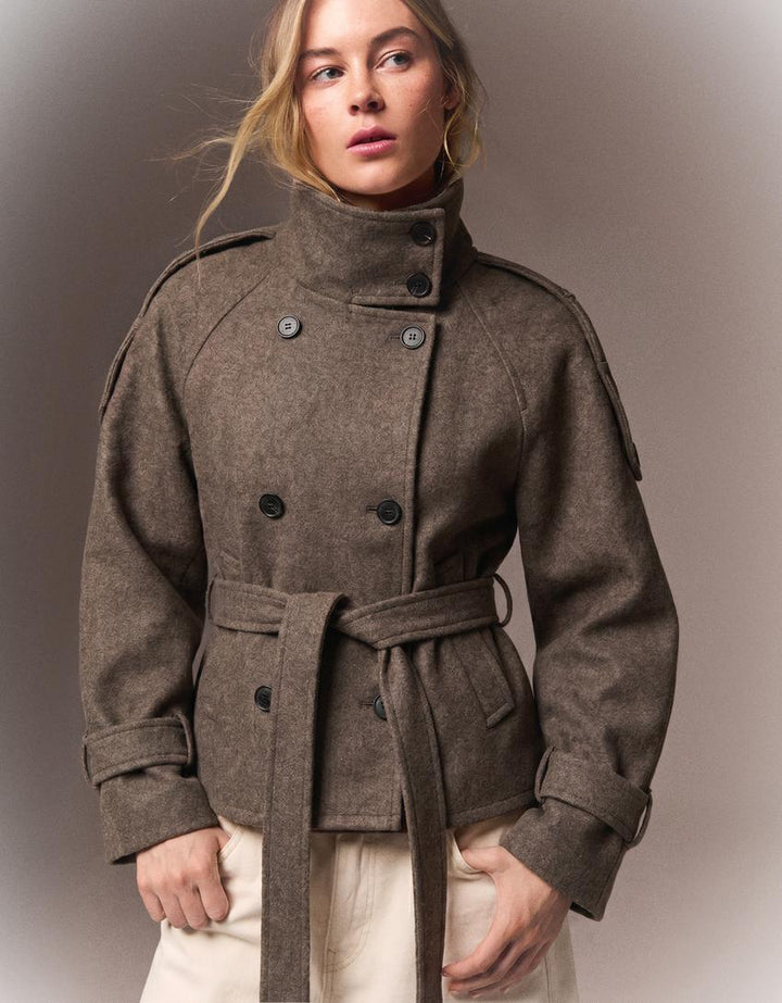 Elvéra | Funnel-Neck Trench Jacket