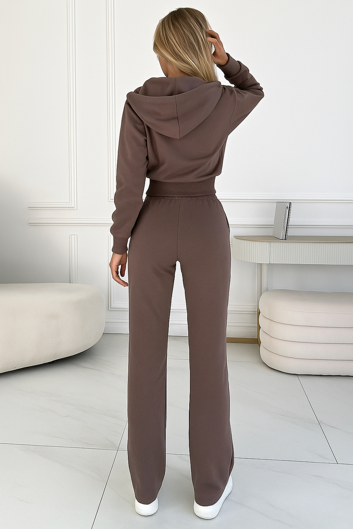 Comfortable Luxury Women's Tracksuit with Zip and Hood