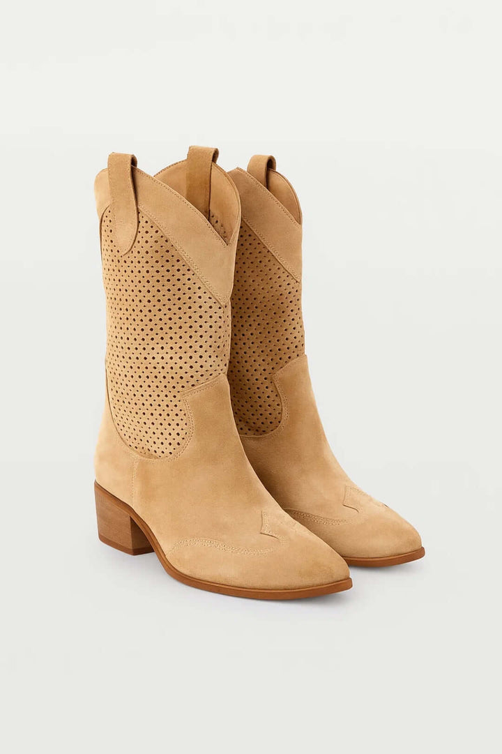 Daisy | Women’s Western Cowboy Boots with Perforated Detailing – Bold & Feminine Silhouette