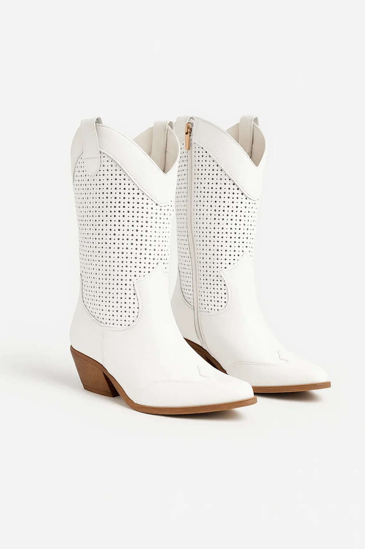 Daisy | Women’s Western Cowboy Boots with Perforated Detailing – Bold & Feminine Silhouette