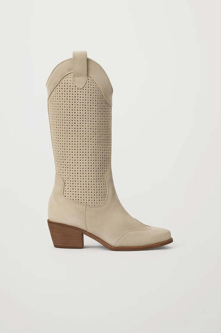 Daisy | Women’s Western Cowboy Boots with Perforated Detailing – Bold & Feminine Silhouette
